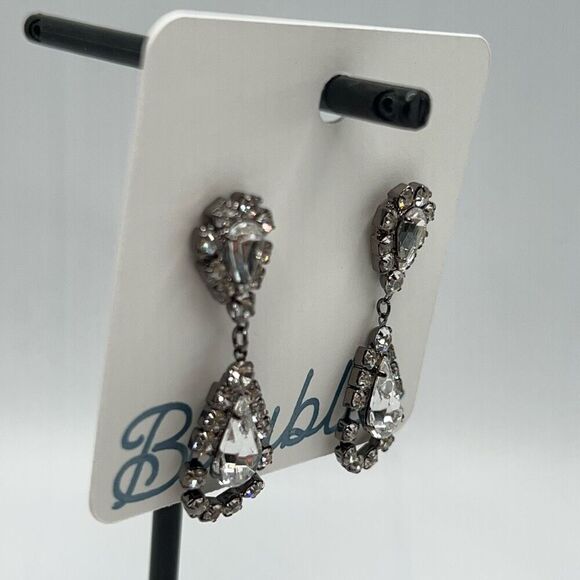 Baubles Silver Austrian Crystals Dangle Earrings - Picture 2 of 3